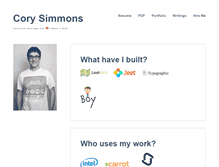 Tablet Screenshot of corysimmons.com
